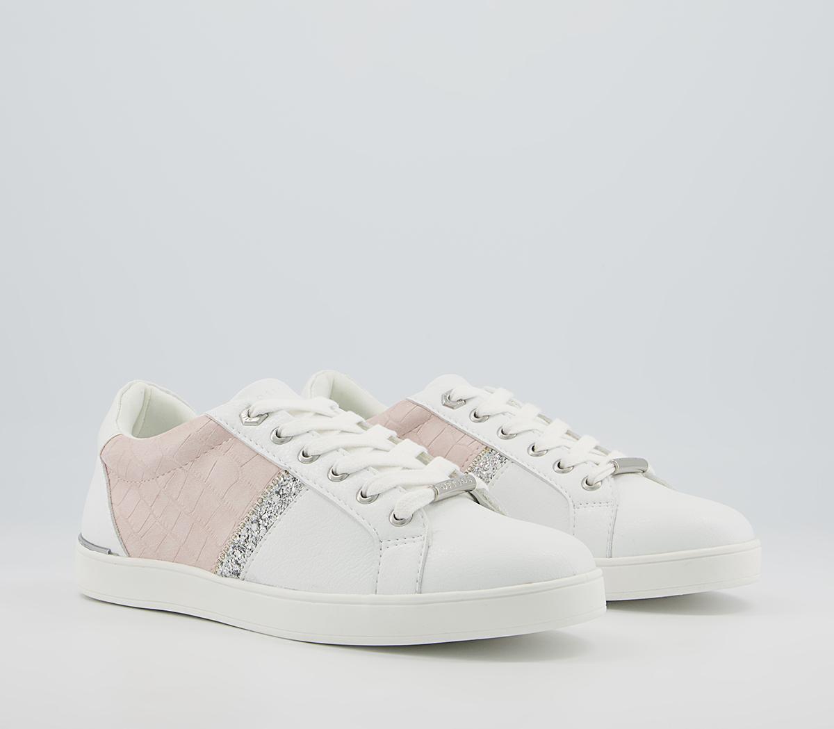 Office Forgive Embellished Lace Up Trainers Office Forgive Embellished Lace Up Trainers White Nude Mix