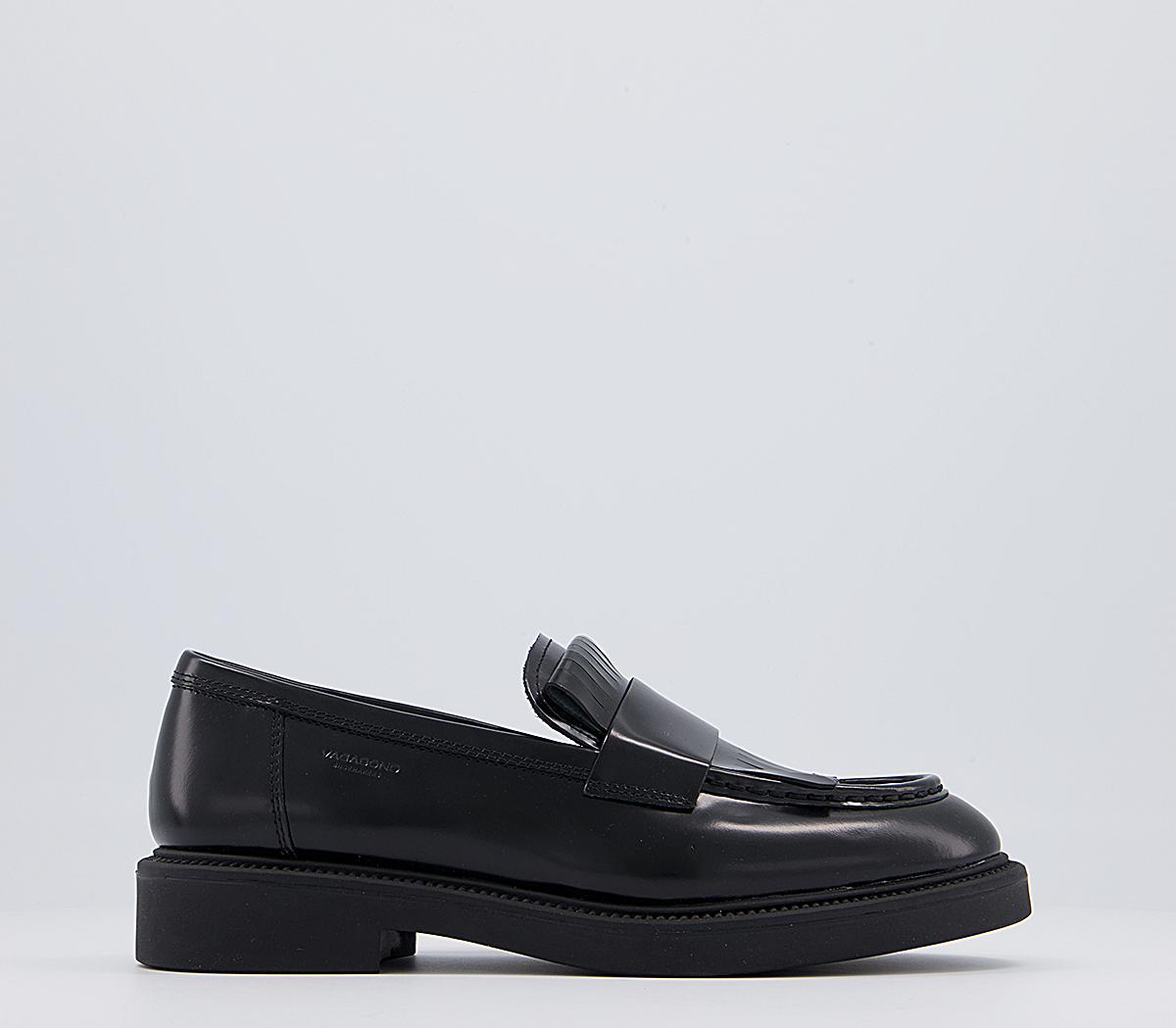 vagabond alex flat loafer in black