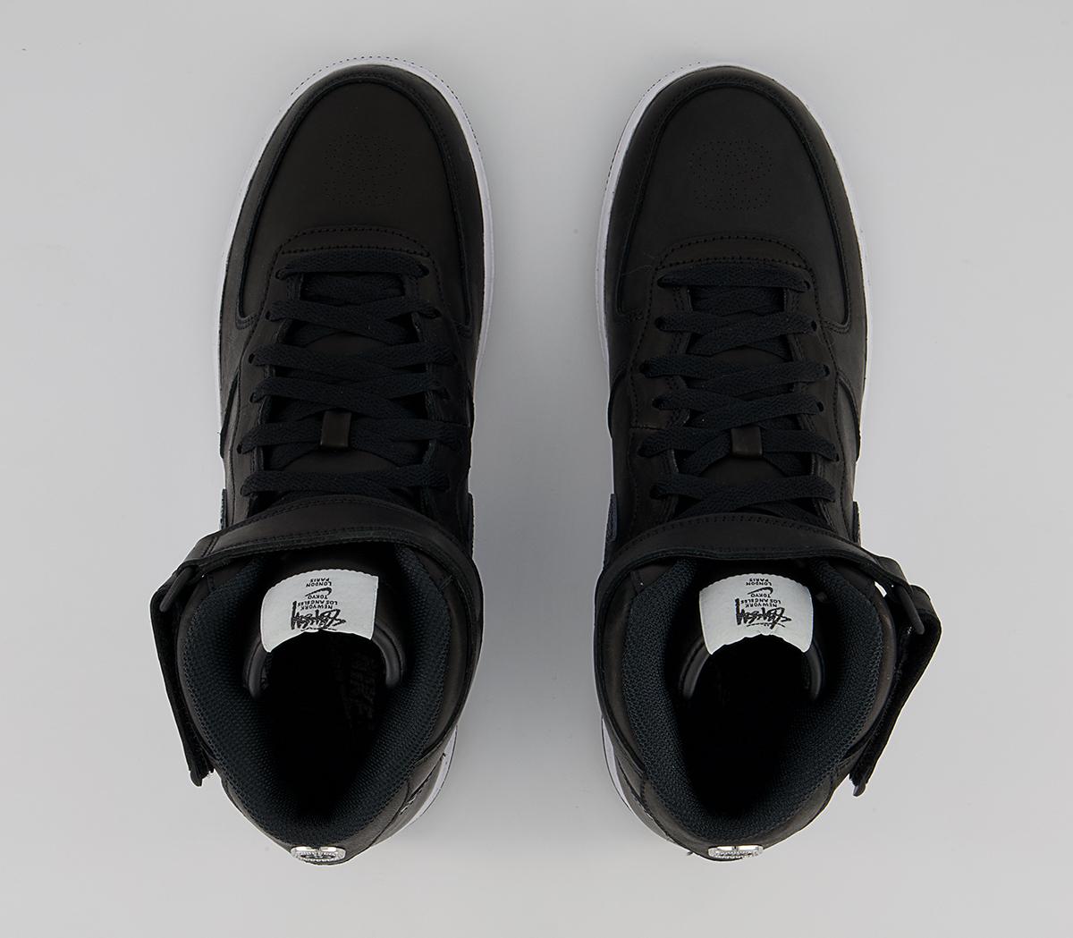 NikeStussy Nike Air Force 1 Mid TrainersBlack