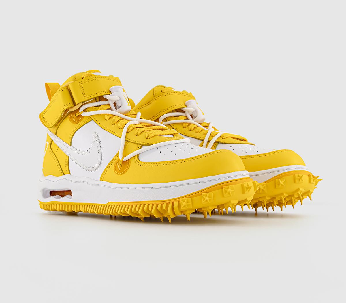 Nike Nike Air Force 1 Mid Trainers White White Varsity Maize - Men's ...