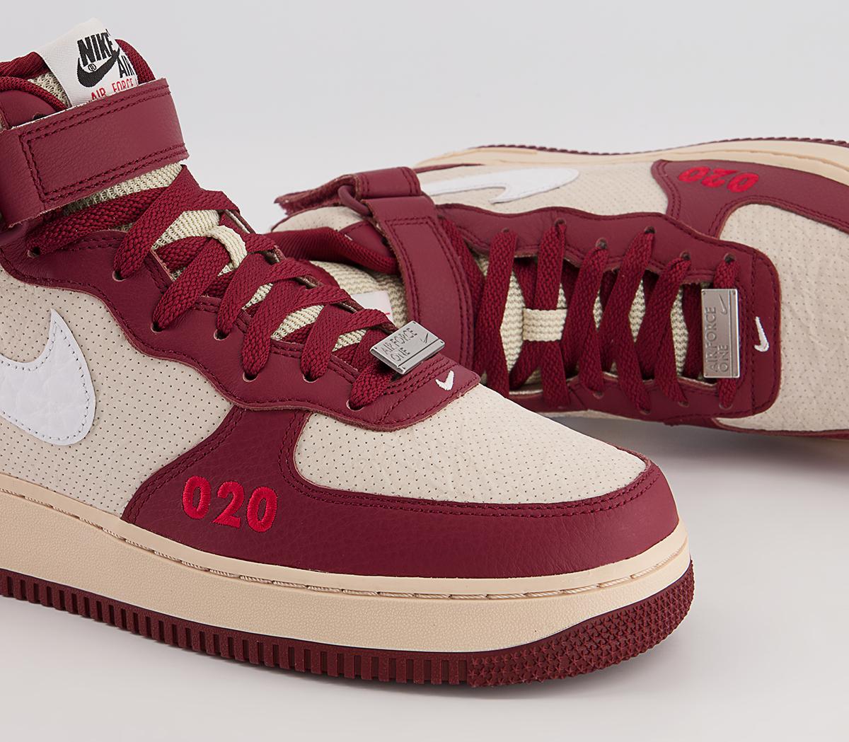 Nike Nike Air Force 1 Mid Trainers Nike Nike Air Force 1 Mid Trainers Team Red White Pearl White Black