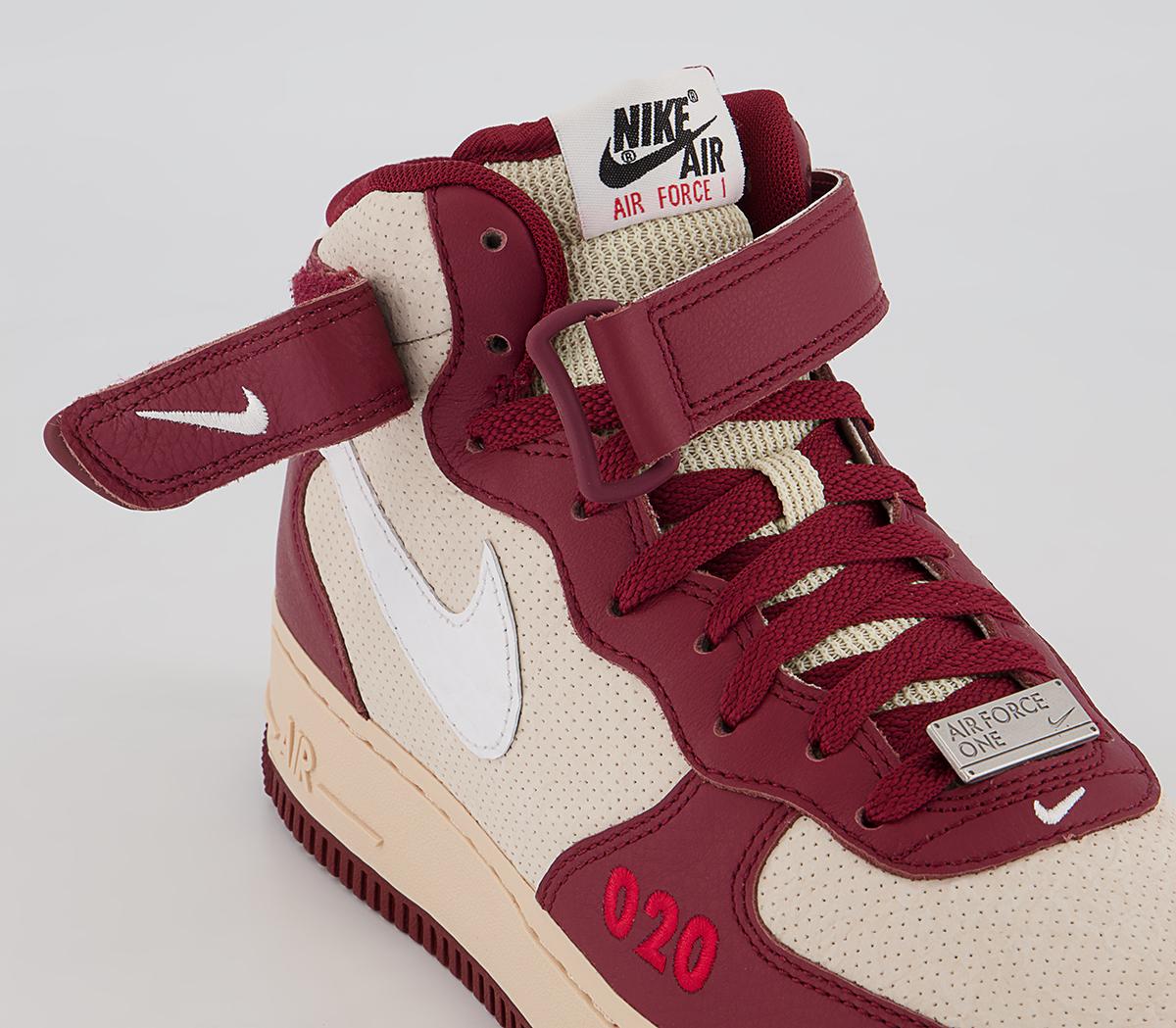 Nike Nike Air Force 1 Mid Trainers Nike Nike Air Force 1 Mid Trainers Team Red White Pearl White Black