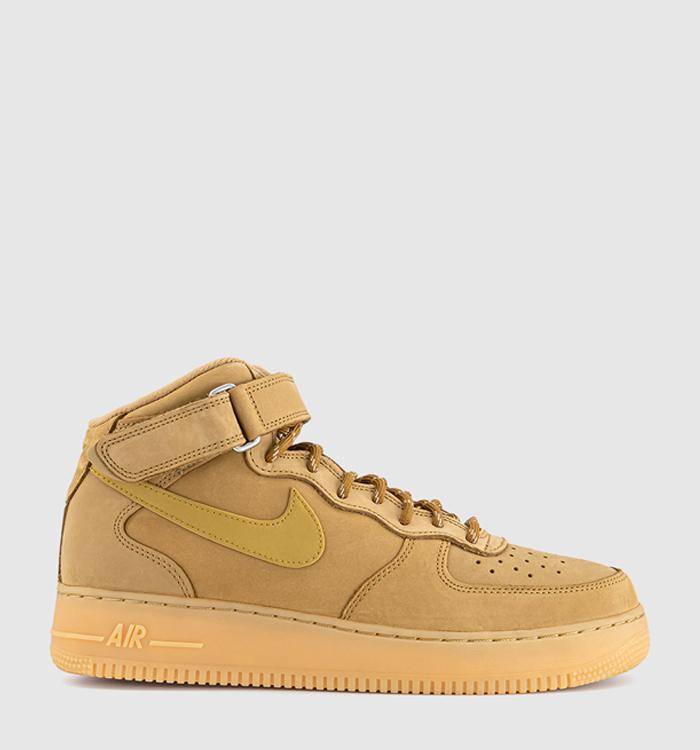Nike Air Force 1 Mid Flax Wheat Gum Light Brown Black