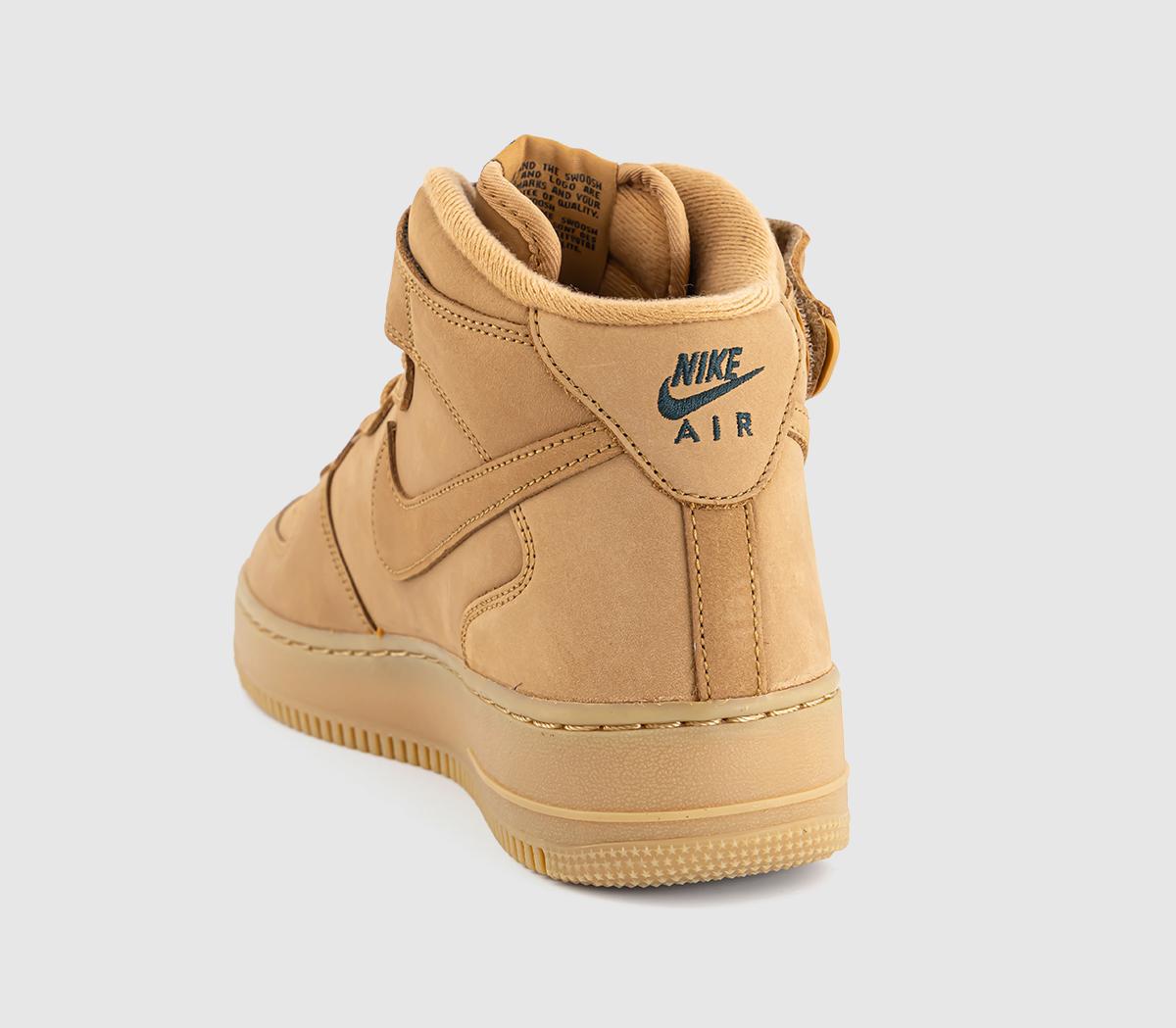 Nike Air Force 1 Mid Trainers Flax Flax Outdoor Green Qs - Men's
