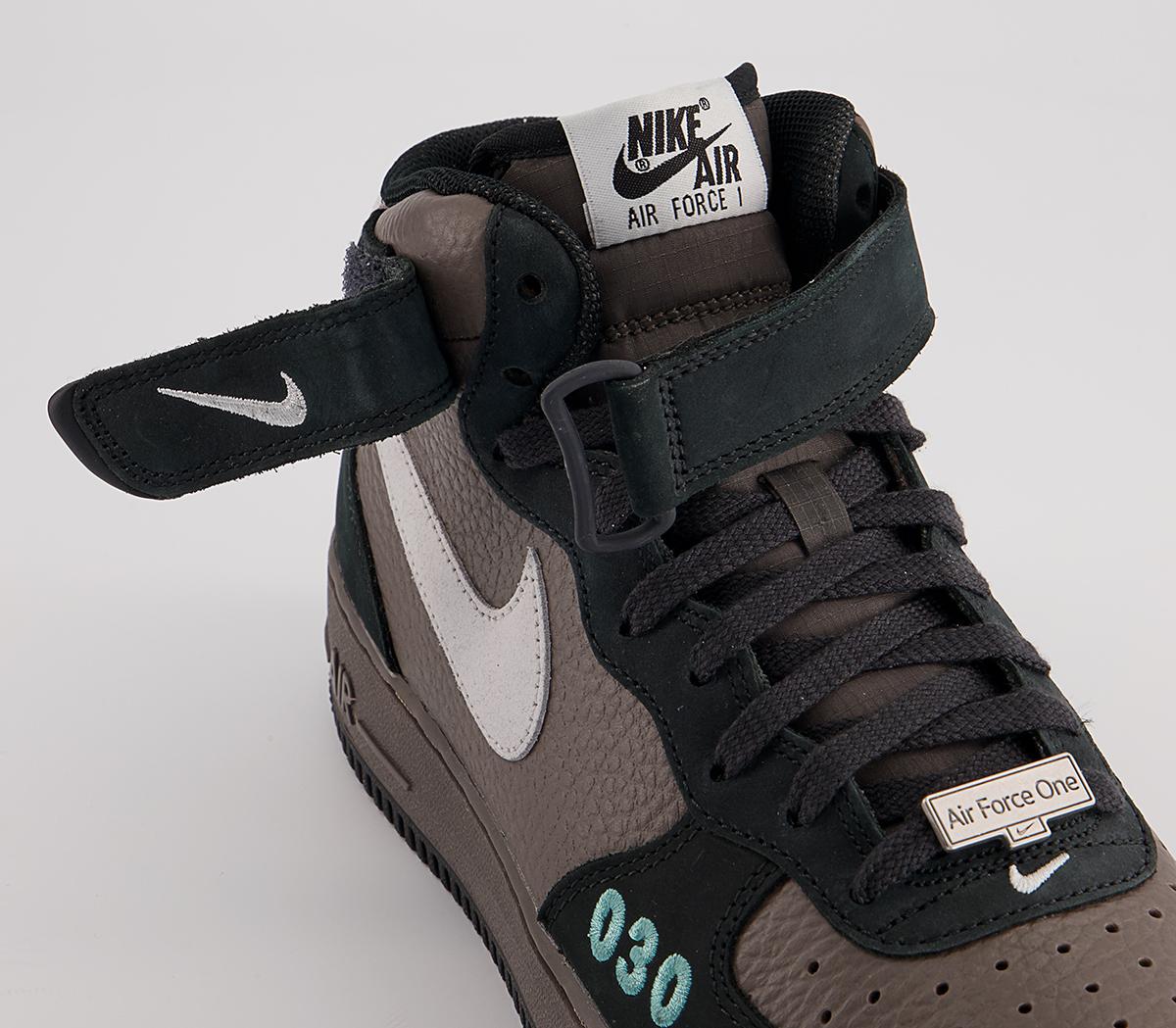 Nike Nike Air Force 1 Mid Berlin Trainers Nike Nike Air Force 1 Mid Berlin Trainers Cave Stone White Off Noir Washed Teal Black Metall