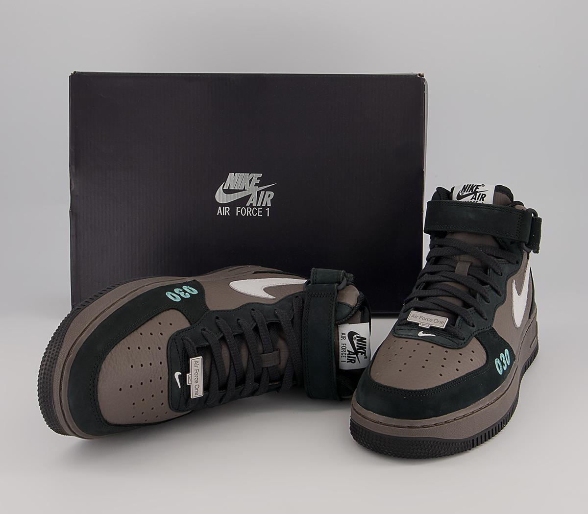 Nike Nike Air Force 1 Mid Berlin Trainers Nike Nike Air Force 1 Mid Berlin Trainers Cave Stone White Off Noir Washed Teal Black Metall