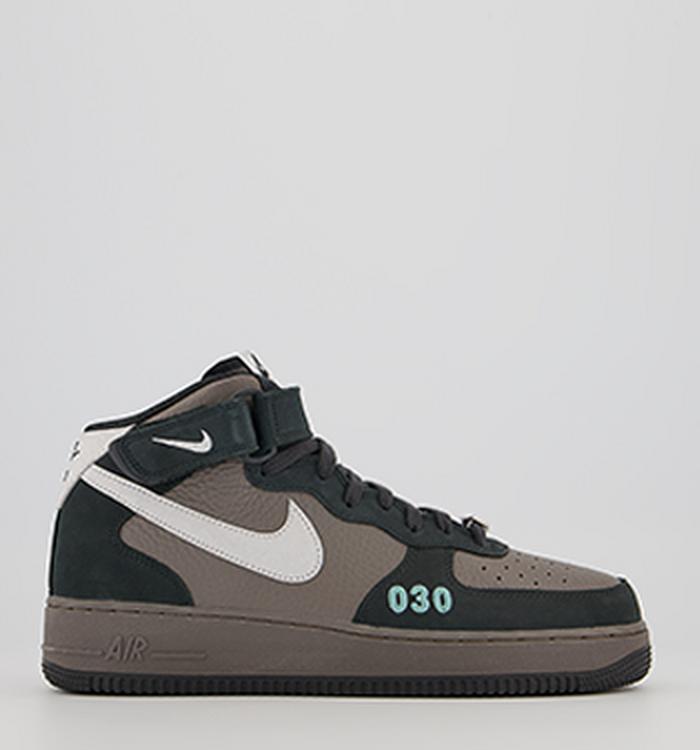 Nike Nike Air Force 1 Mid Berlin Trainers Cave Stone White Off Noir Washed Teal Black Metall