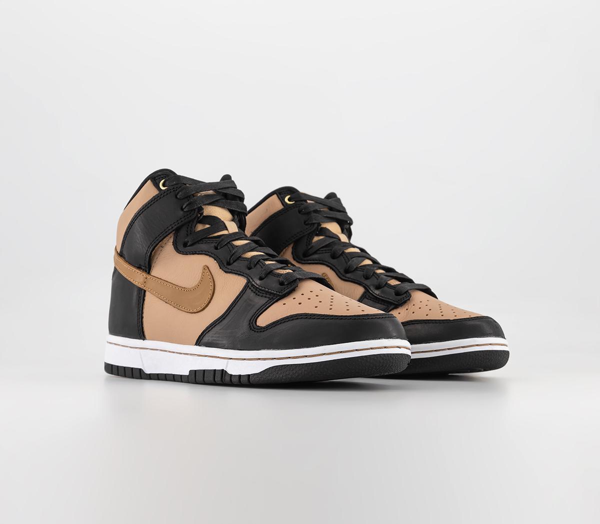 NikeDunk High LX TrainersBlack Flax Vachetta Tan White