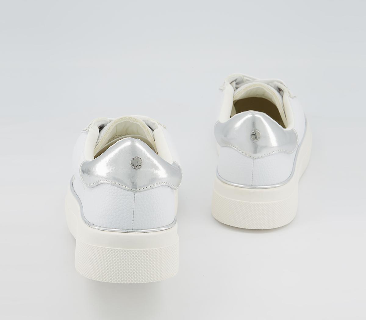 Office Faded Flatform Lace Up Trainers Office Faded Flatform Lace Up Trainers White With Metallic Rand