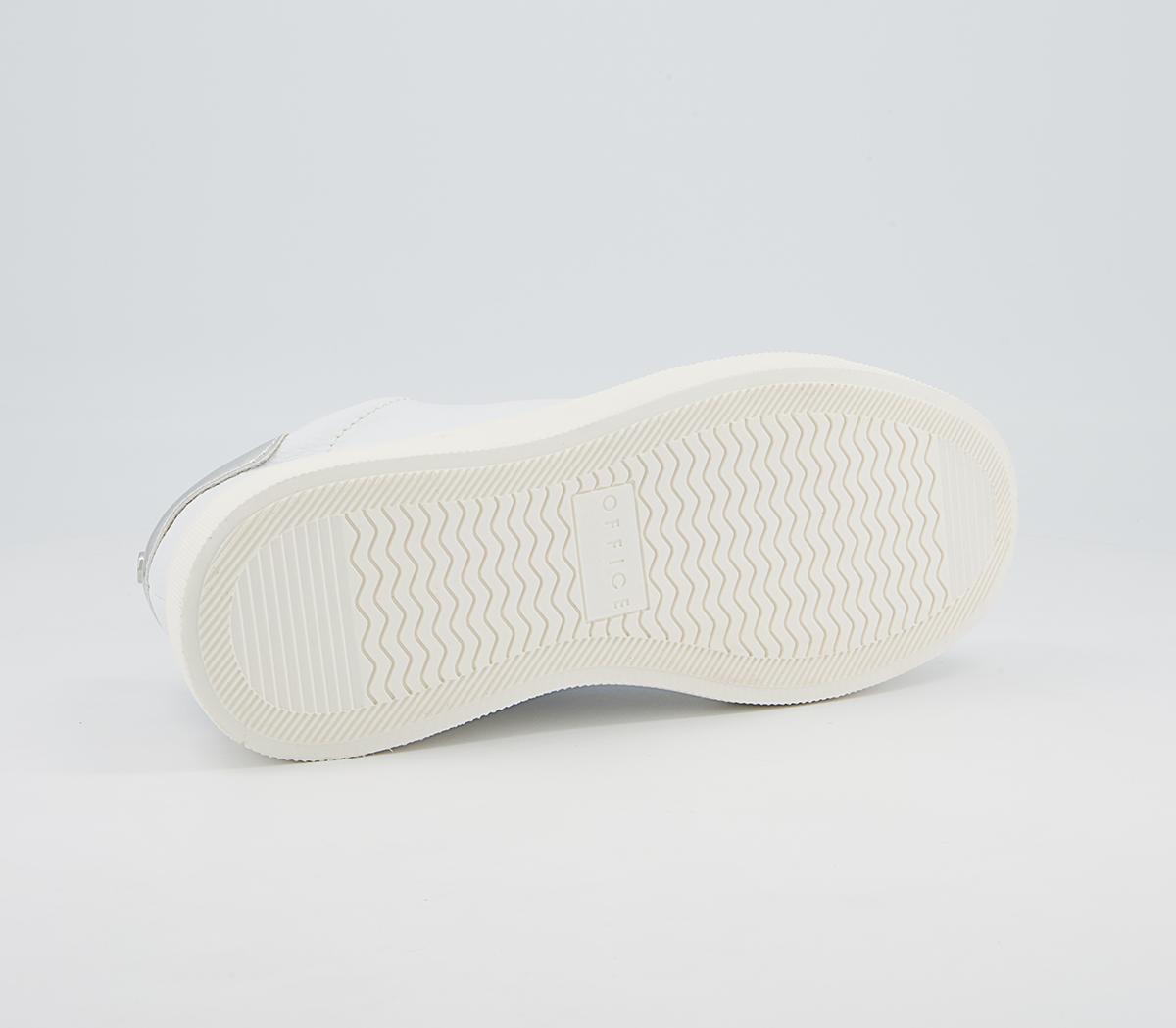 Office Faded Flatform Lace Up Trainers Office Faded Flatform Lace Up Trainers White With Metallic Rand