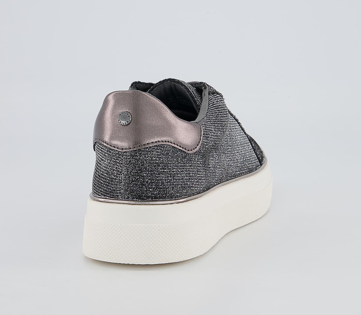 Office Faded Flatform Lace Up Trainers Office Faded Flatform Lace Up Trainers Pewter Glitter