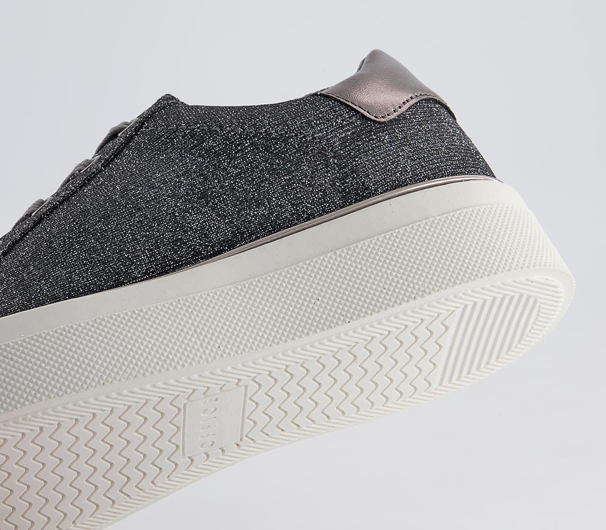 Office Faded Flatform Lace Up Trainers Office Faded Flatform Lace Up Trainers Pewter Glitter
