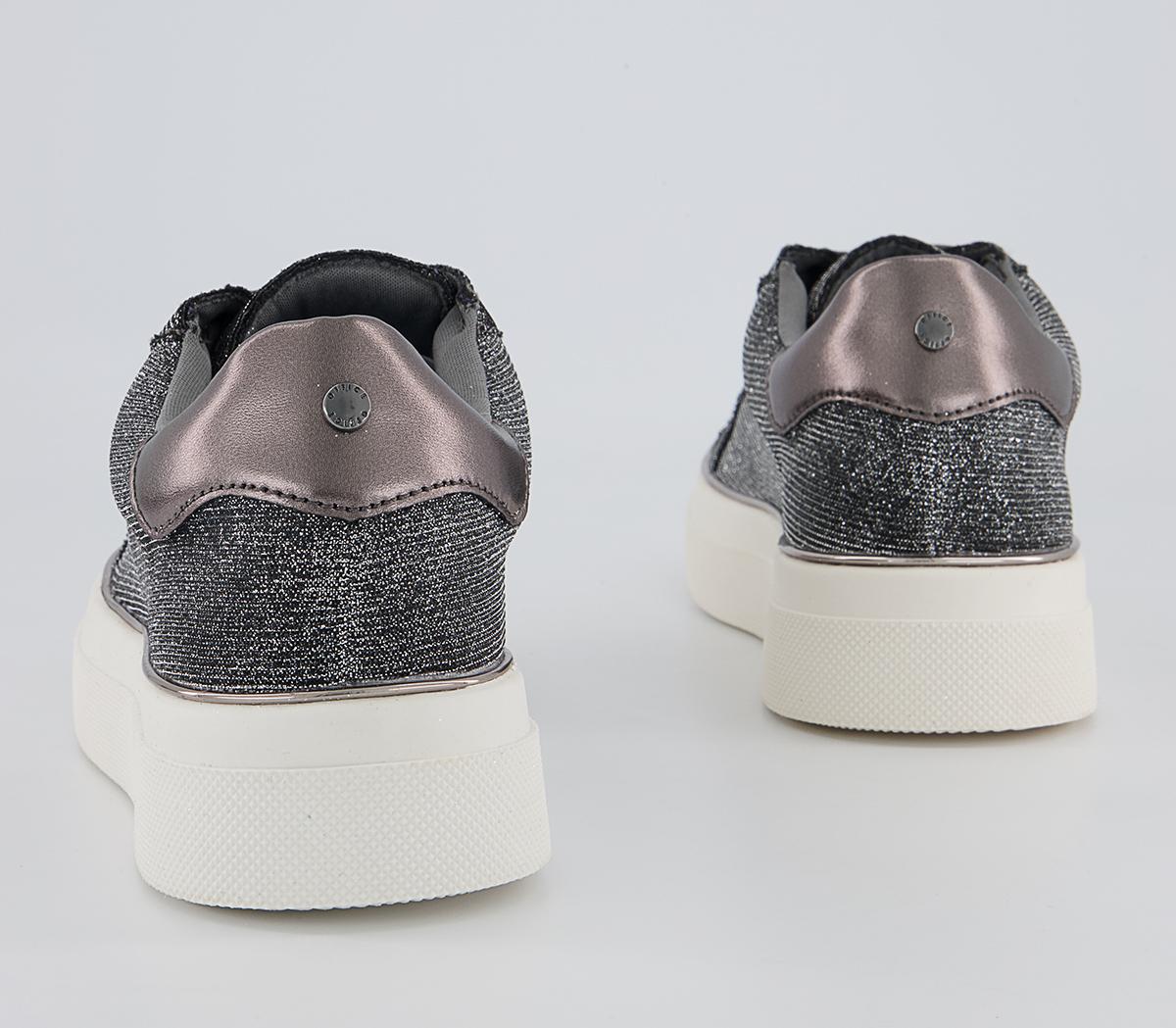Office Faded Flatform Lace Up Trainers Office Faded Flatform Lace Up Trainers Pewter Glitter