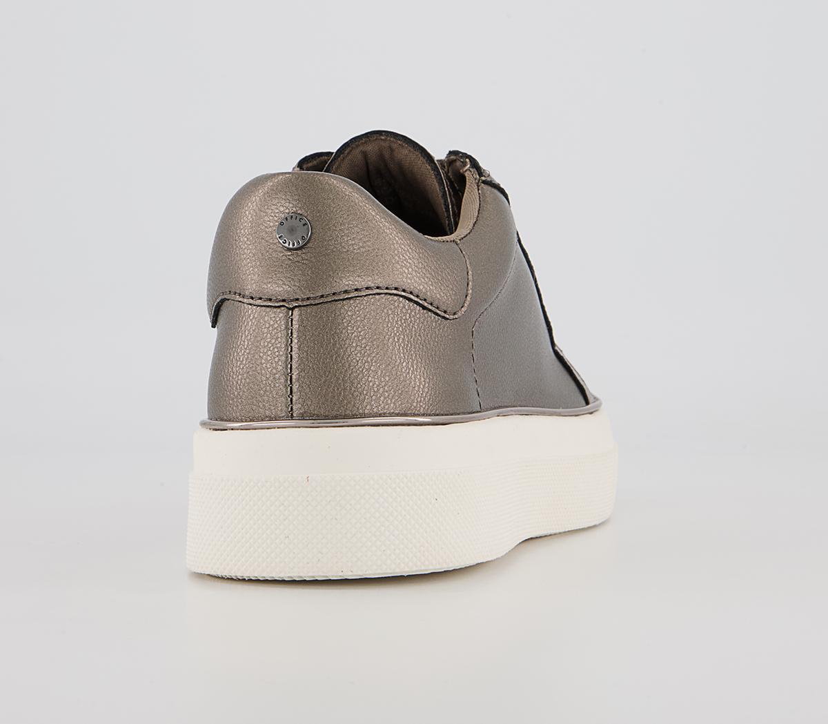 Office Faded Flatform Lace Up Trainers Office Faded Flatform Lace Up Trainers Pewter