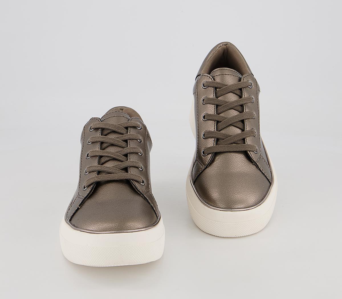 Office Faded Flatform Lace Up Trainers Office Faded Flatform Lace Up Trainers Pewter