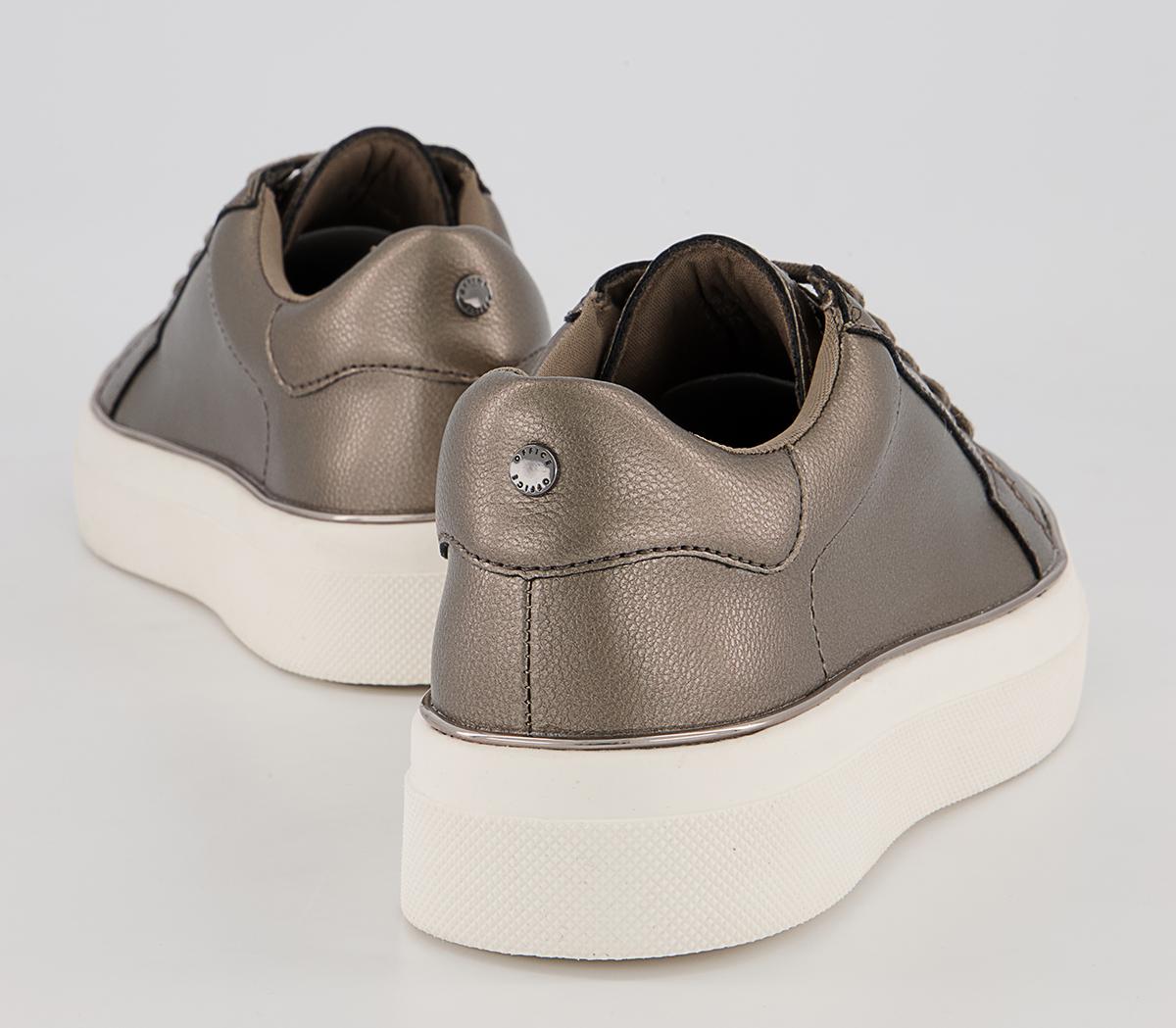Office Faded Flatform Lace Up Trainers Office Faded Flatform Lace Up Trainers Pewter