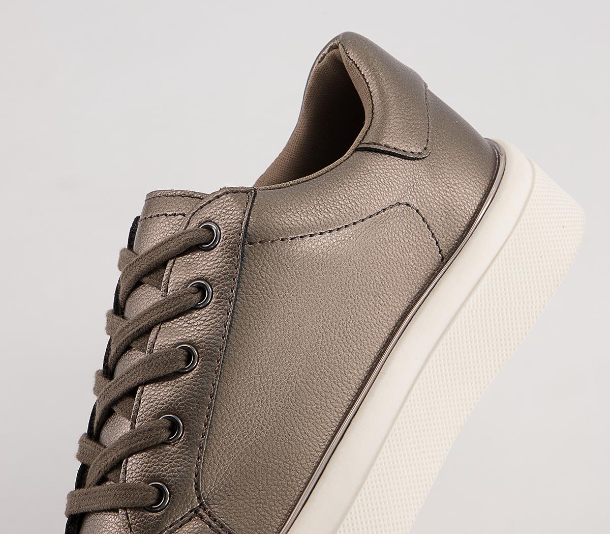 Office Faded Flatform Lace Up Trainers Office Faded Flatform Lace Up Trainers Pewter