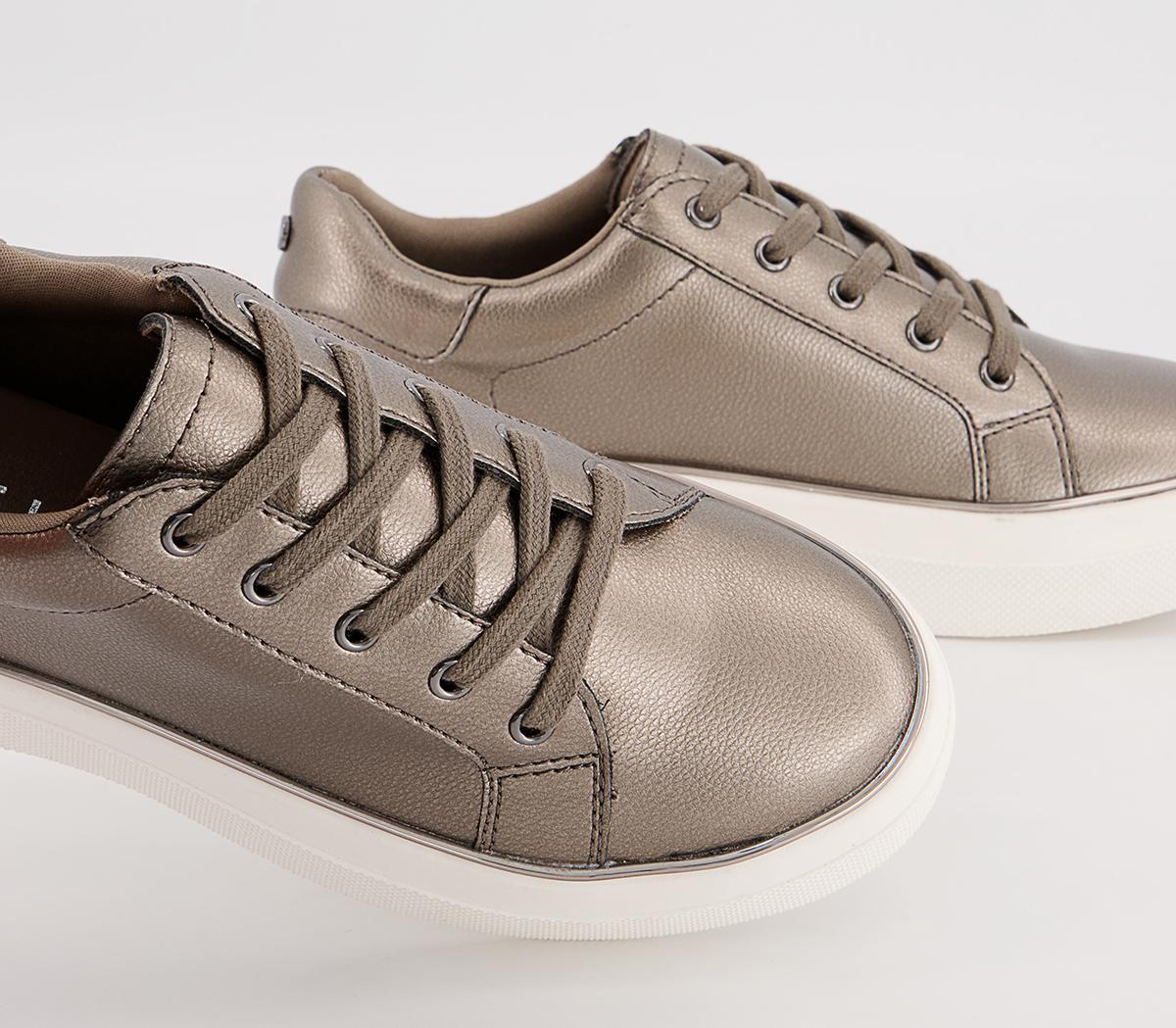 Office Faded Flatform Lace Up Trainers Office Faded Flatform Lace Up Trainers Pewter