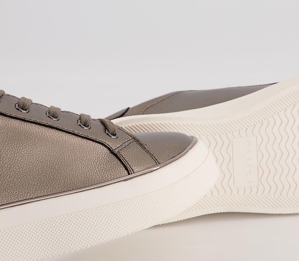 Office Faded Flatform Lace Up Trainers Office Faded Flatform Lace Up Trainers Pewter
