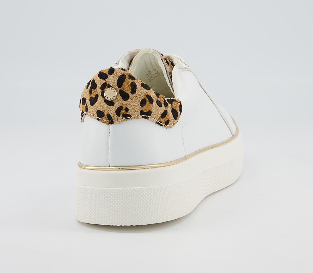 Office Faded Flatform Lace Up Trainers Office Faded Flatform Lace Up Trainers White Leopard Mix