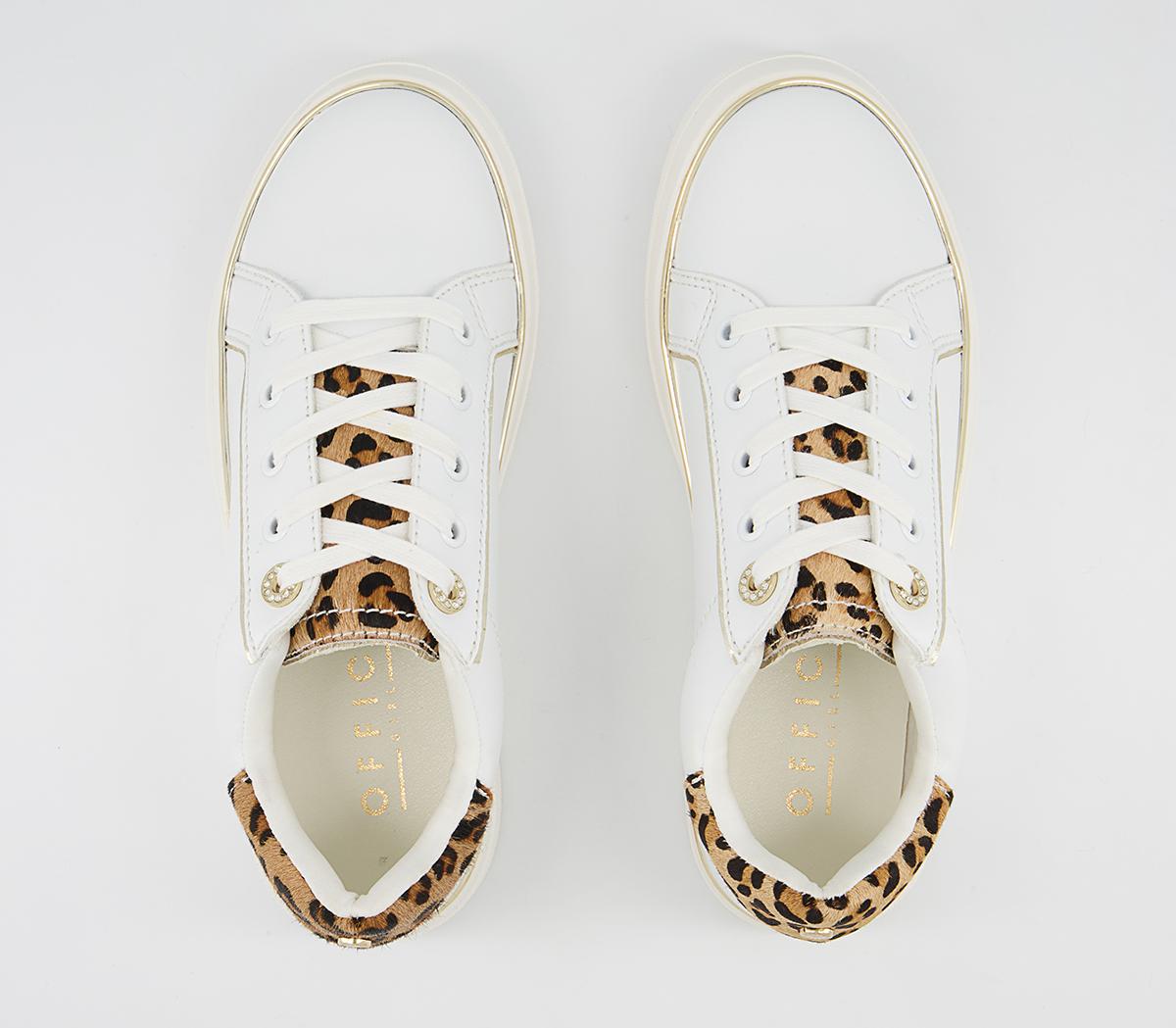 Office Faded Flatform Lace Up Trainers Office Faded Flatform Lace Up Trainers White Leopard Mix