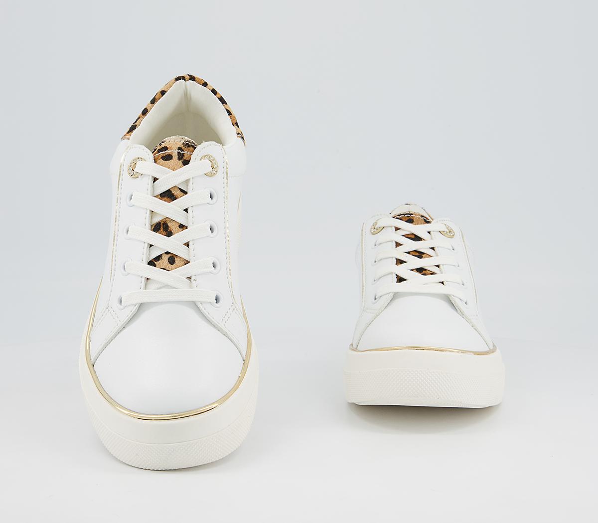 Office Faded Flatform Lace Up Trainers Office Faded Flatform Lace Up Trainers White Leopard Mix