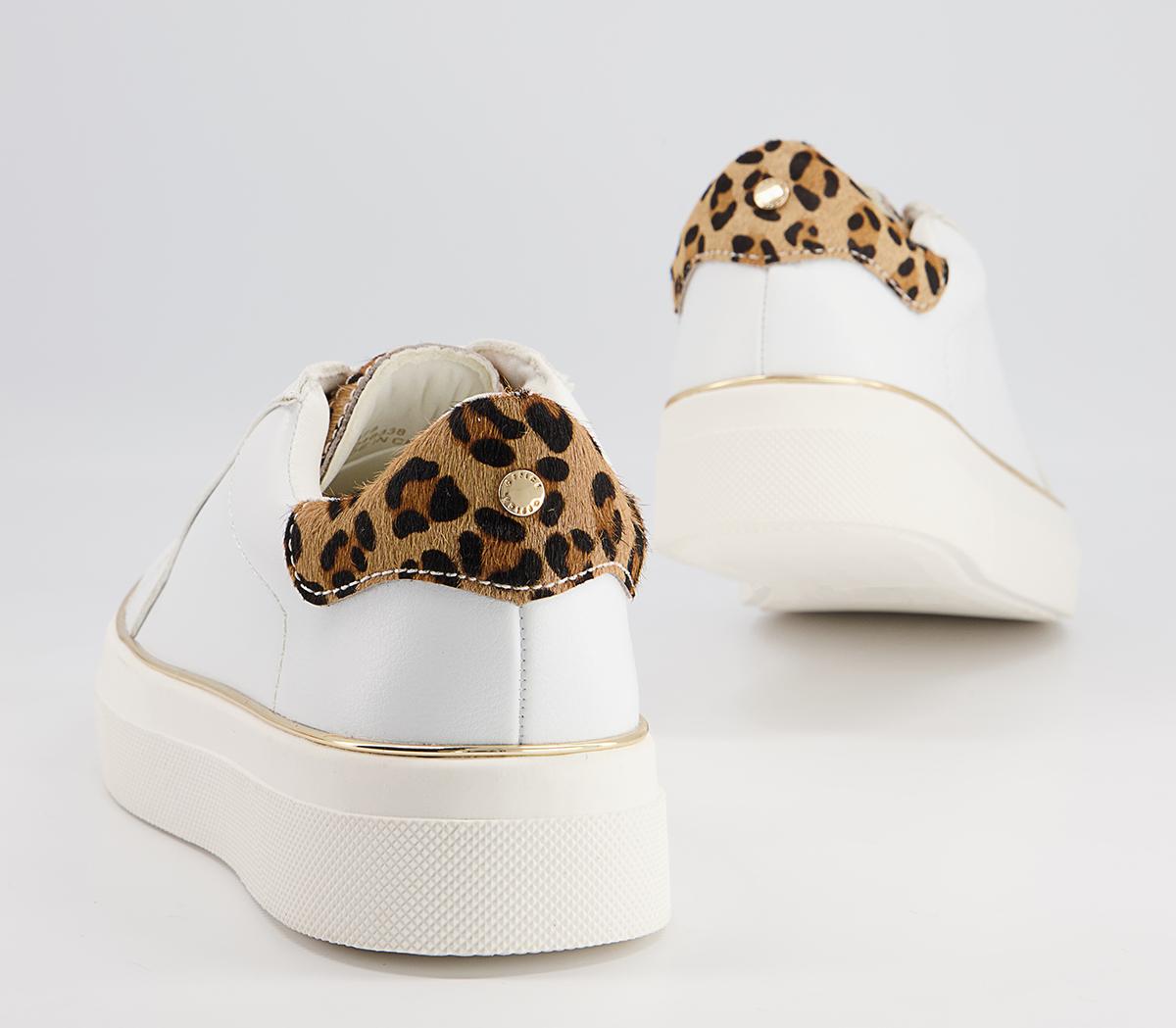 Office Faded Flatform Lace Up Trainers Office Faded Flatform Lace Up Trainers White Leopard Mix