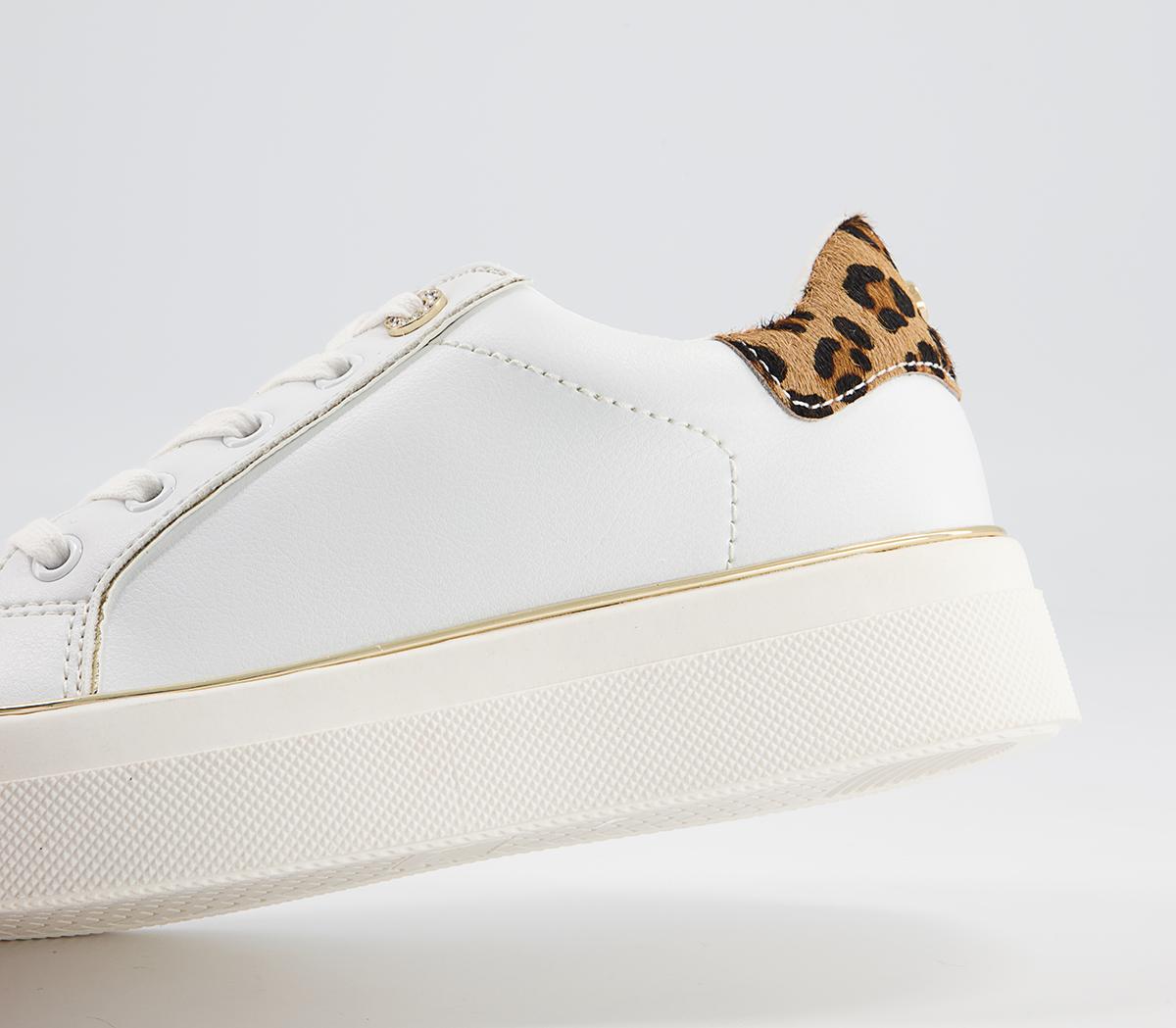Office Faded Flatform Lace Up Trainers Office Faded Flatform Lace Up Trainers White Leopard Mix