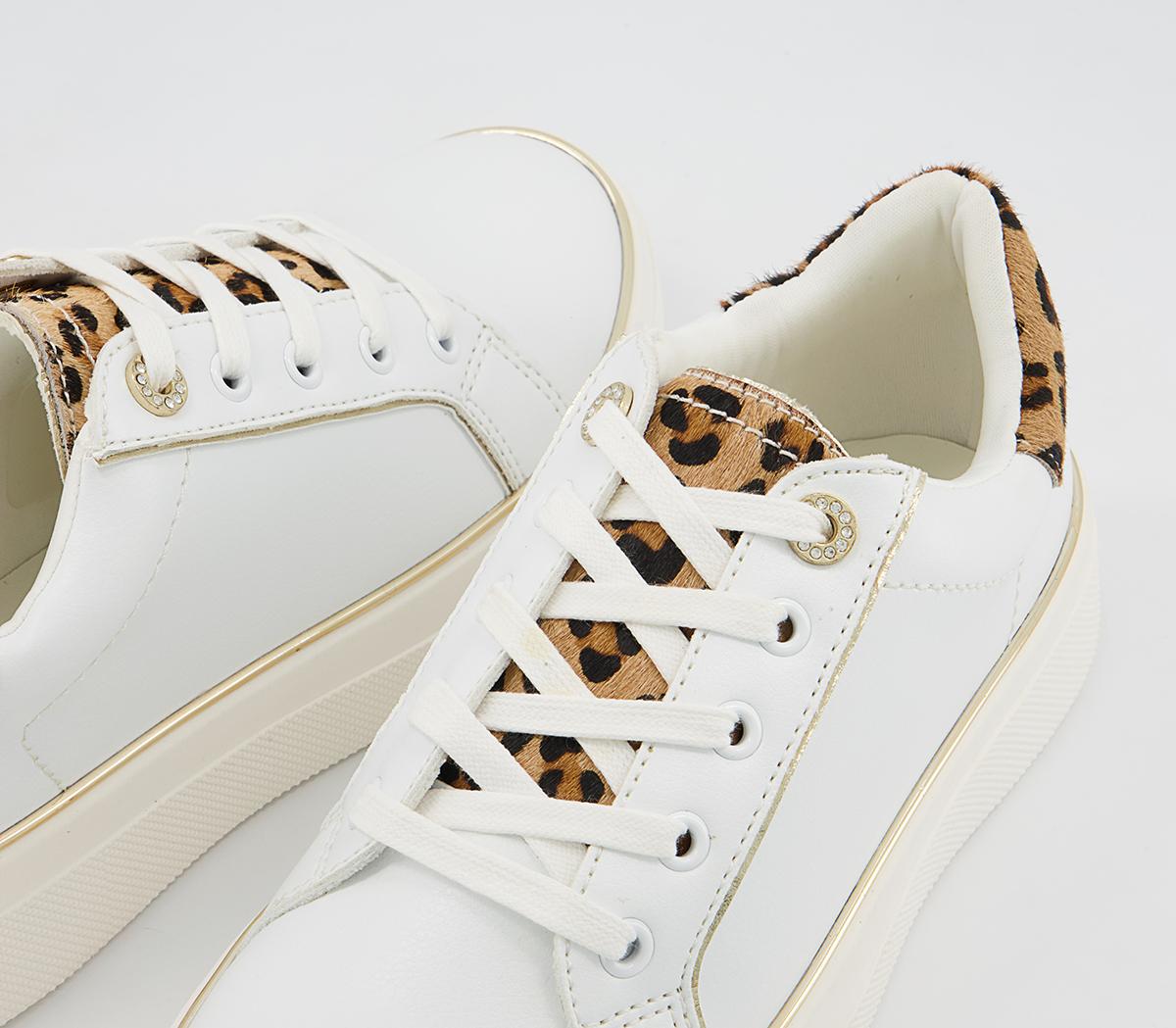 Office Faded Flatform Lace Up Trainers Office Faded Flatform Lace Up Trainers White Leopard Mix