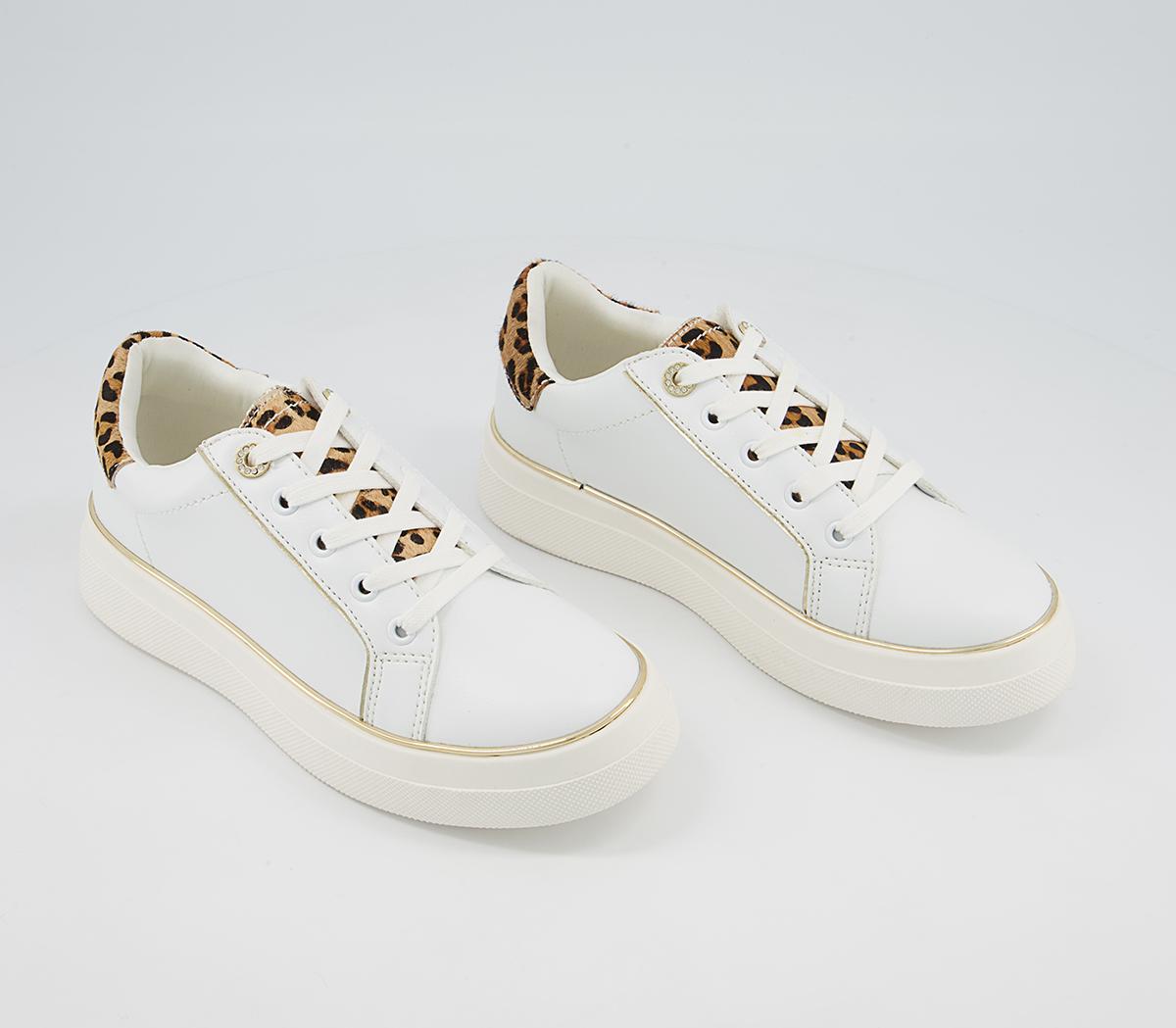 Office Faded Flatform Lace Up Trainers Office Faded Flatform Lace Up Trainers White Leopard Mix