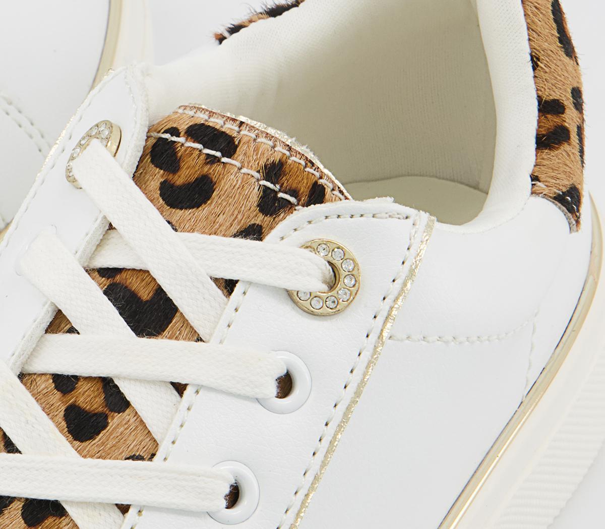 Office Faded Flatform Lace Up Trainers Office Faded Flatform Lace Up Trainers White Leopard Mix