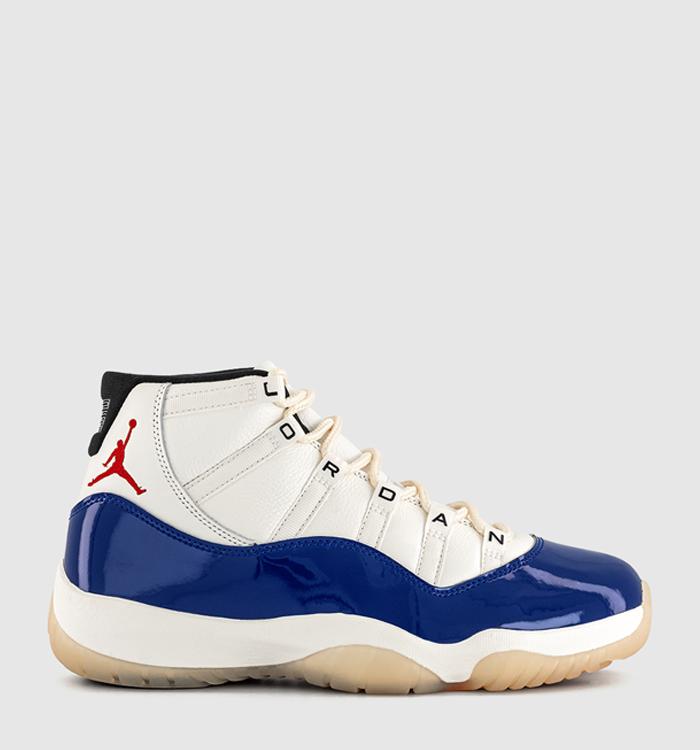 Jordan Air Jordan 11 Trainers Deep Royal Blue Fire Red Sail Black Muslin