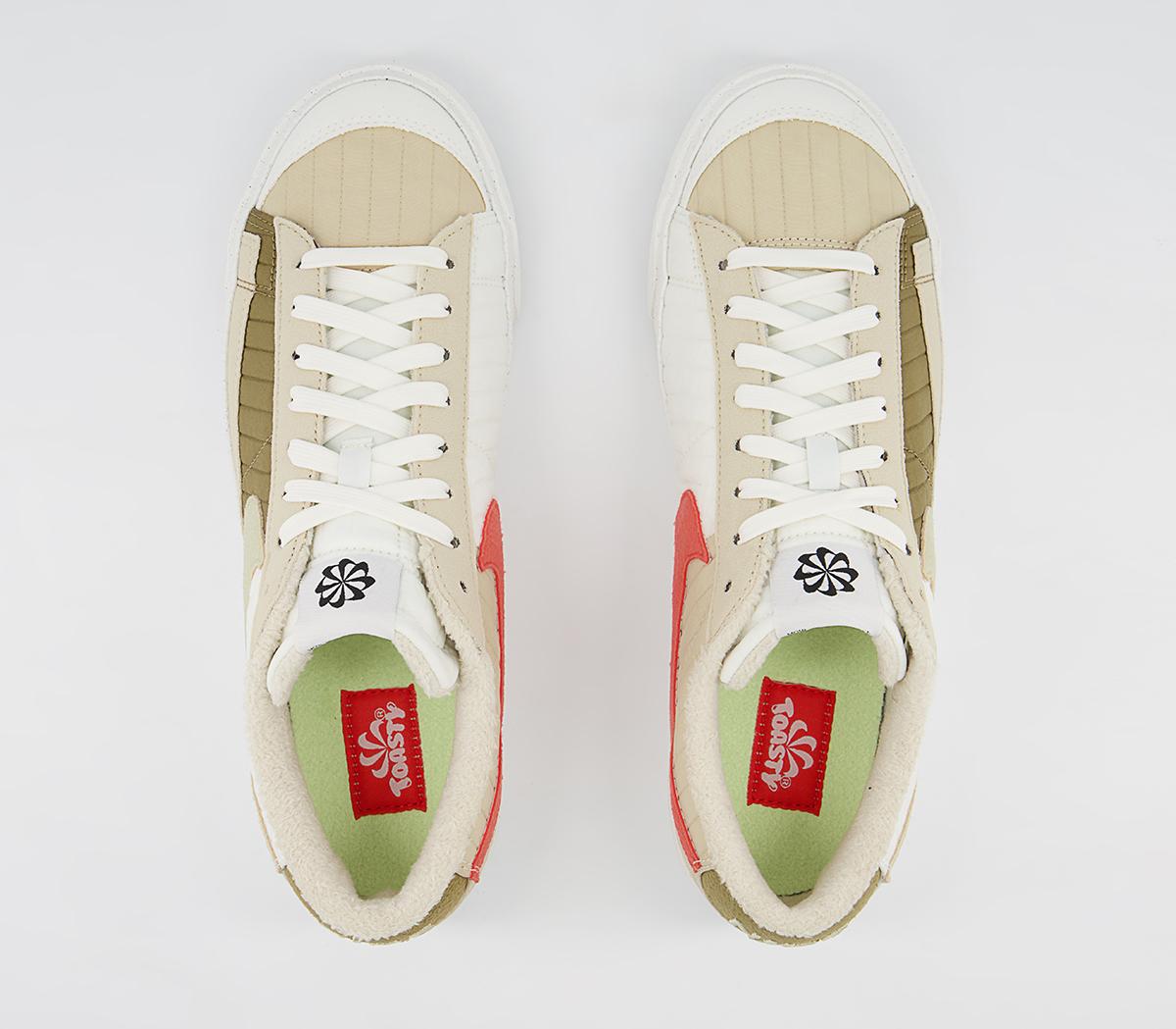 Nike Blazer Low 77 Lx Trainers Nike Blazer Low 77 Lx Trainers Sail Rattan Brown Kelp Orange Sail Rattan