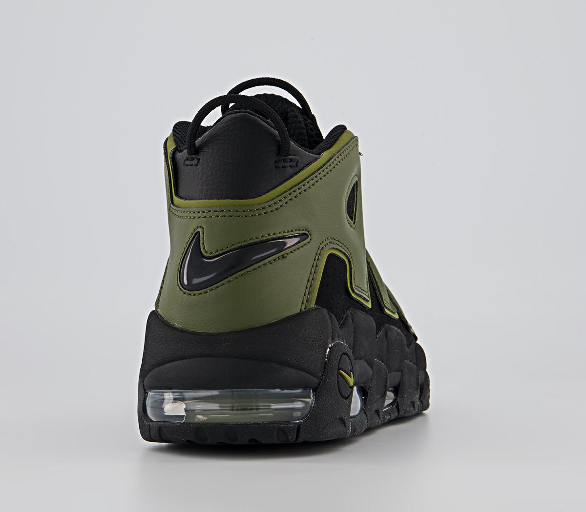 Nike Air More Uptempo 96 Trainers Nike Air More Uptempo 96 Trainers Black Rough Green Pilgrimblack