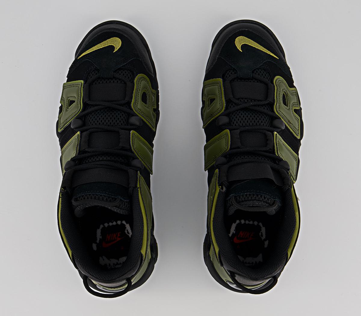 Nike Air More Uptempo 96 Trainers Nike Air More Uptempo 96 Trainers Black Rough Green Pilgrimblack