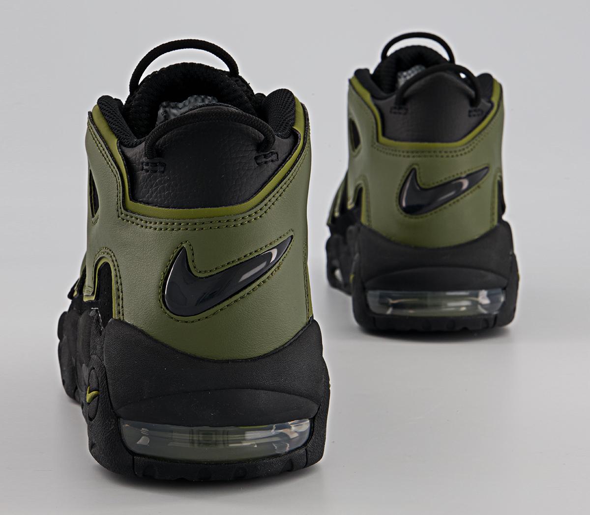 Nike Air More Uptempo 96 Trainers Nike Air More Uptempo 96 Trainers Black Rough Green Pilgrimblack