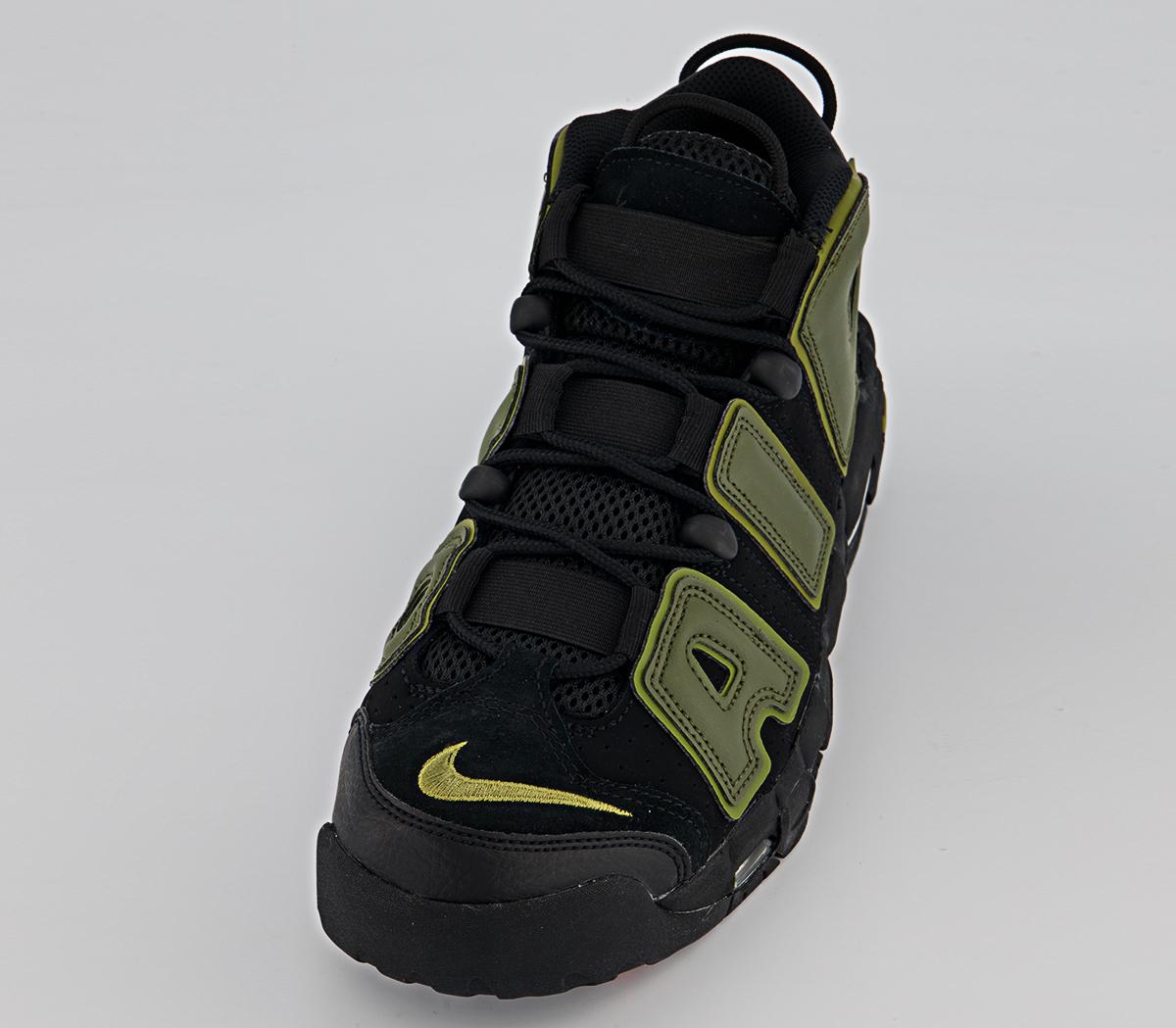 Nike Air More Uptempo 96 Trainers Nike Air More Uptempo 96 Trainers Black Rough Green Pilgrimblack