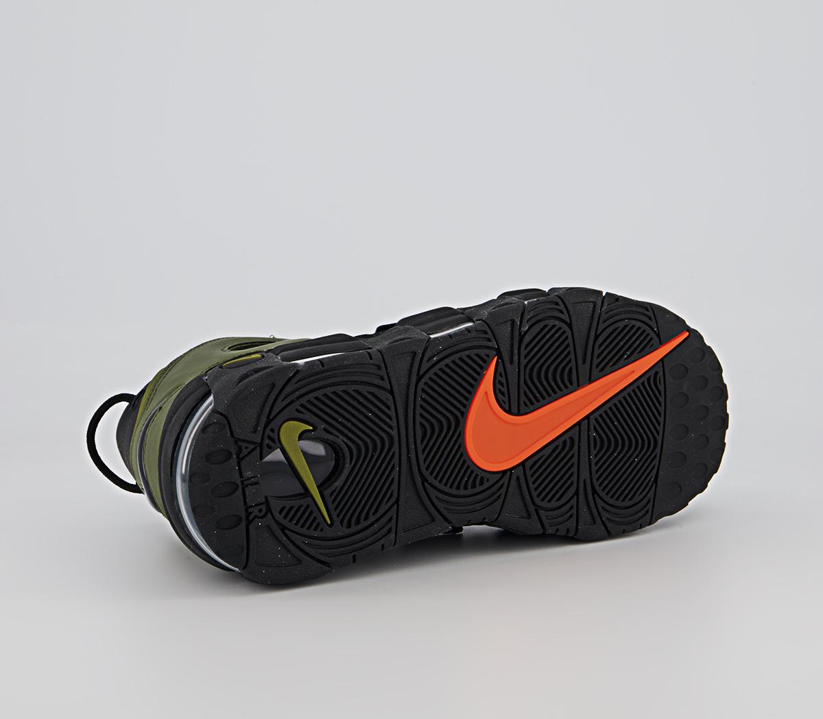 Nike Air More Uptempo 96 Trainers Nike Air More Uptempo 96 Trainers Black Rough Green Pilgrimblack
