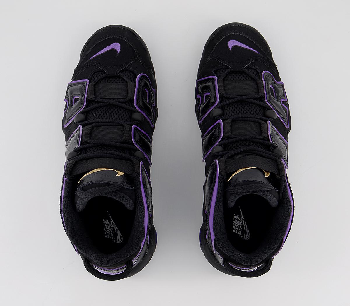 Nike Air More Uptempo 96 Trainers Nike Air More Uptempo 96 Trainers Black Black White Gold