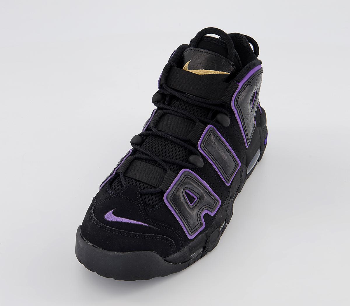 Nike Air More Uptempo 96 Trainers Nike Air More Uptempo 96 Trainers Black Black White Gold