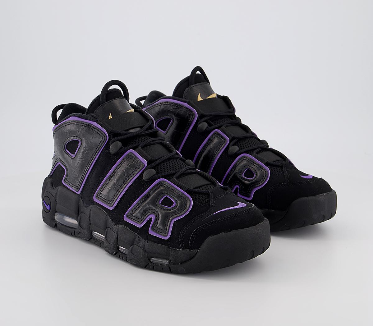 Nike Air More Uptempo 96 Trainers Nike Air More Uptempo 96 Trainers Black Black White Gold
