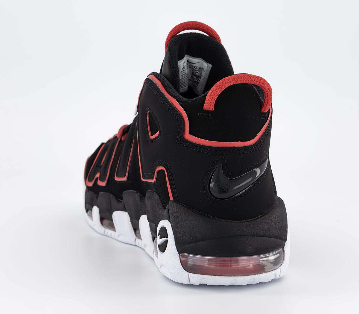 Nike Air More Uptempo 96 Trainers Black Black University Red White ...