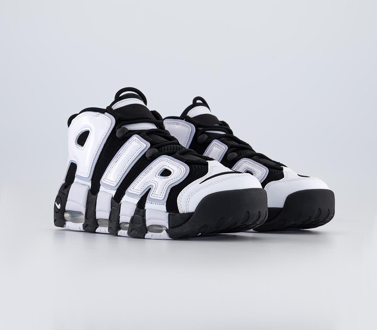 Nike Air More Uptempo 96 Trainers Black White Multi Color Cobalt Bliss, 10
