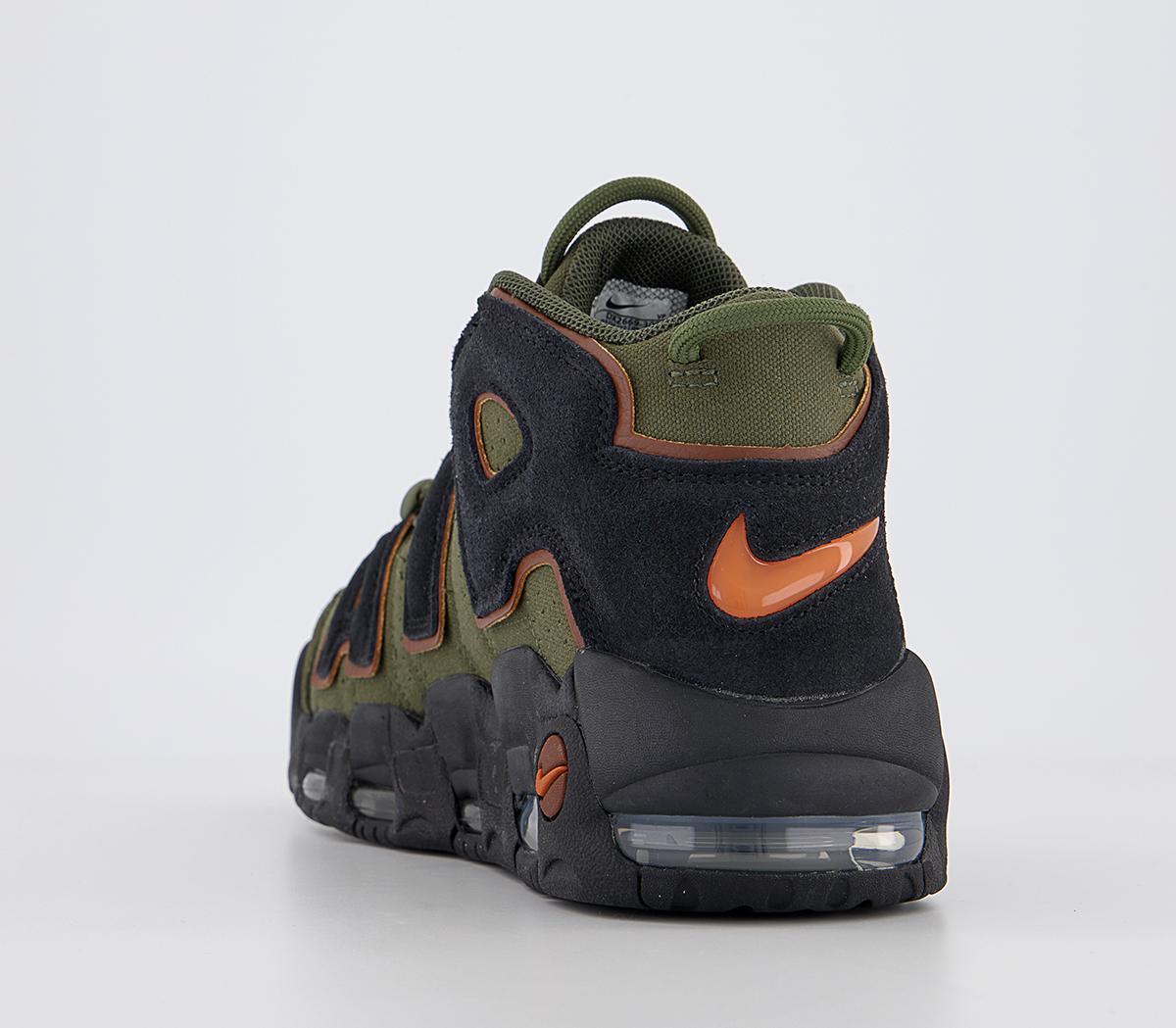 Nike Air More Uptempo 96 Trainers Nike Air More Uptempo 96 Trainers Cargo Khaki Black Pecan Alpha Orange