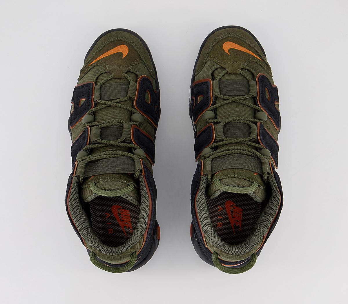 Nike Air More Uptempo 96 Trainers Nike Air More Uptempo 96 Trainers Cargo Khaki Black Pecan Alpha Orange