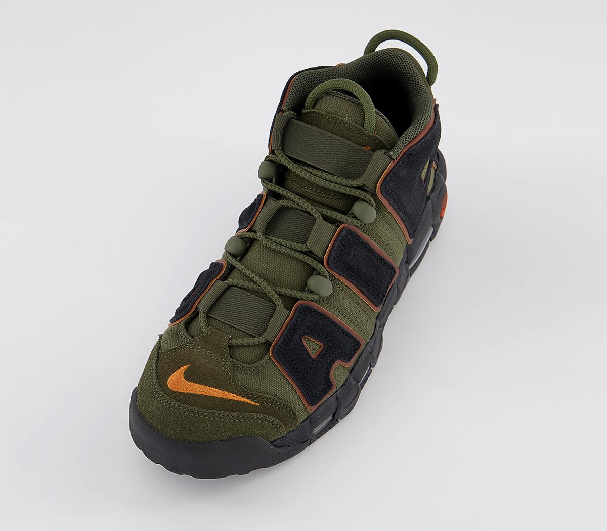 Nike Air More Uptempo 96 Trainers Nike Air More Uptempo 96 Trainers Cargo Khaki Black Pecan Alpha Orange