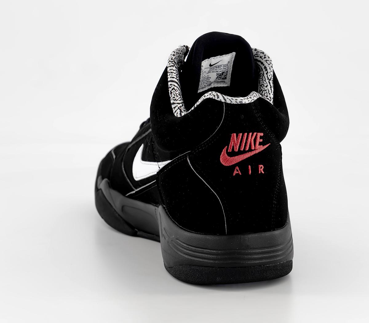 NikeAir Flight Lite Mid Trainers Black White Varsity Red