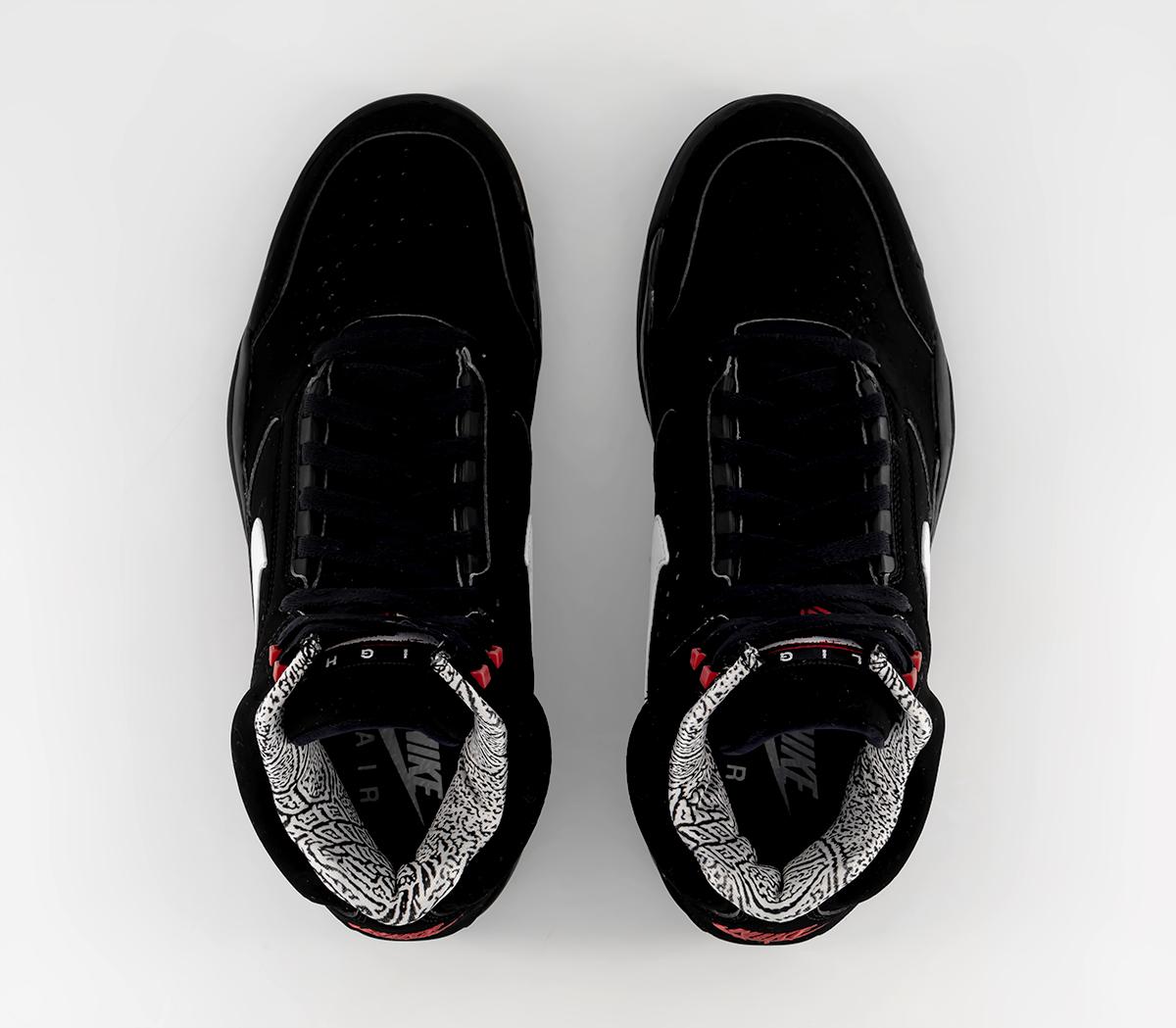 NikeAir Flight Lite Mid Trainers Black White Varsity Red