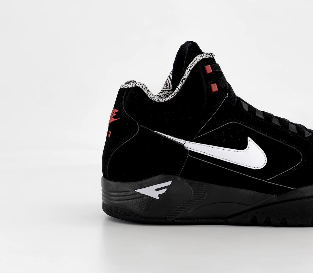 NikeAir Flight Lite Mid Trainers Black White Varsity Red