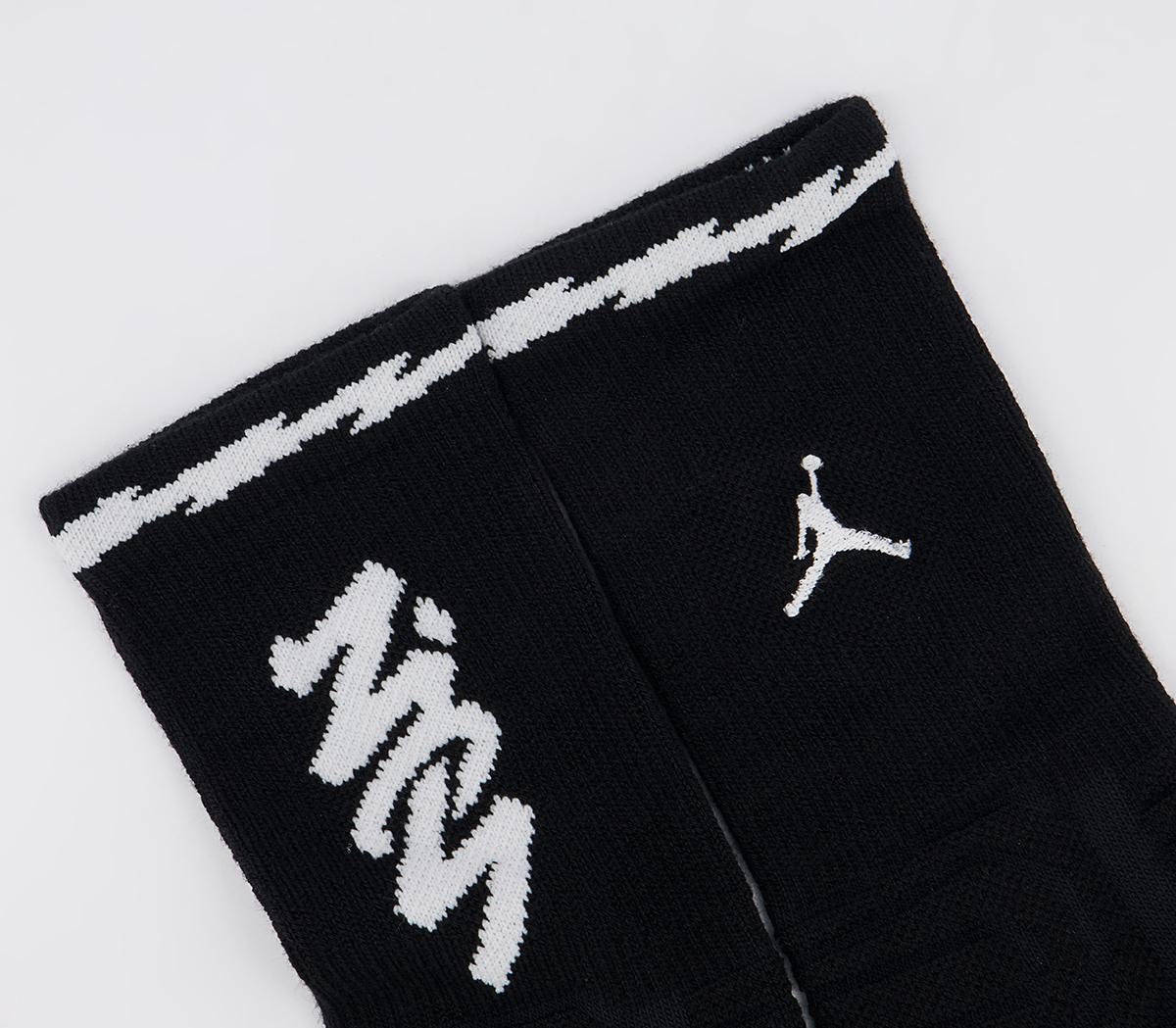 Jordan Zion Flight Crew Socks Jordan Zion Flight Crew Socks Black White